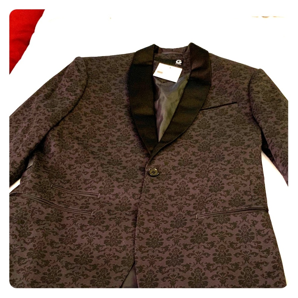 Metallic gray fashion blazer